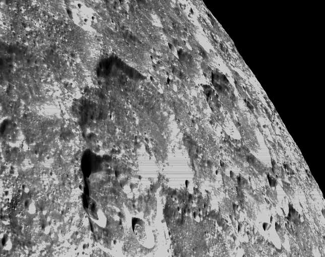 Image for article titled NASA’s Orion Sends Back Haunting New Views of the Moon’s Tortured Surface