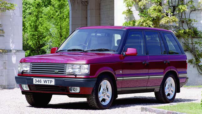 A photo of a purple Range Rover. 