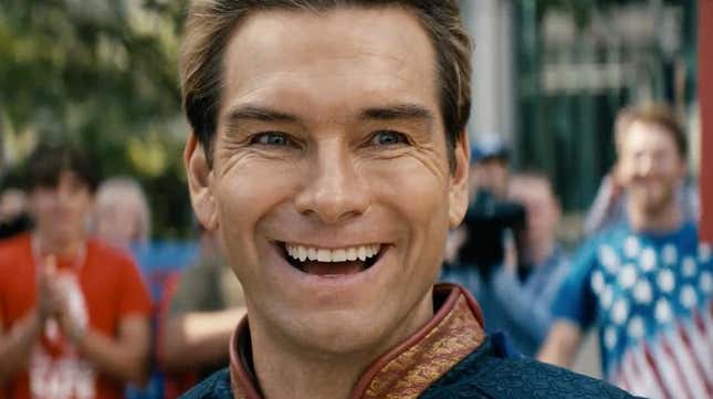 Antony Starr smiles as Homelander.