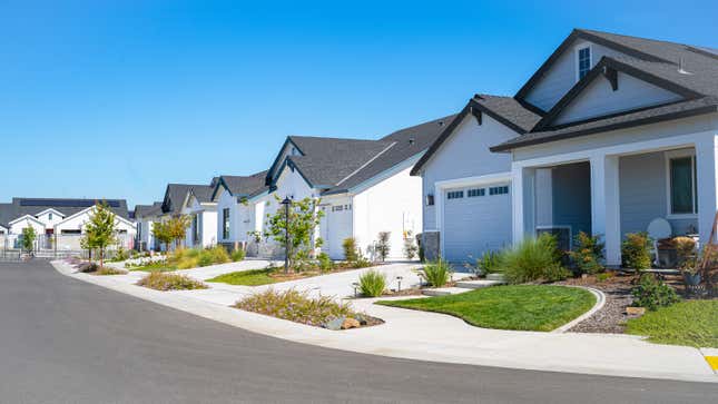 Row of houses in a suburb