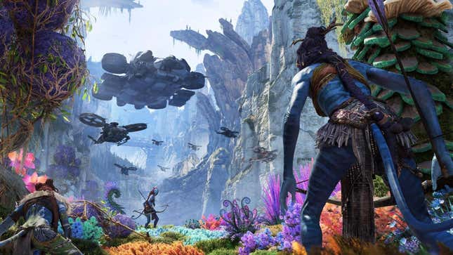 A Na'vi explores a ravine.