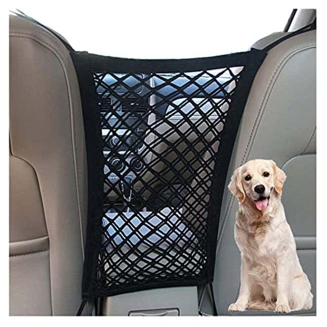 Image for article titled DYKESON Dog Car Net Barrier Pet Barrier with Auto Safety Mesh Organizer Baby Stretchable Storage Bag Universal for Cars, Now 21% Off