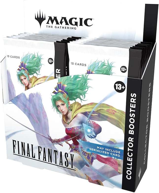 An image shows Final Fantasy-themed Magic: The Gathering cards.