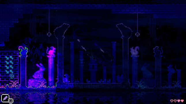 The player uses the UV light to reveal a secret song on the wall.
