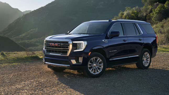 A GMC Yukon on a mountainside