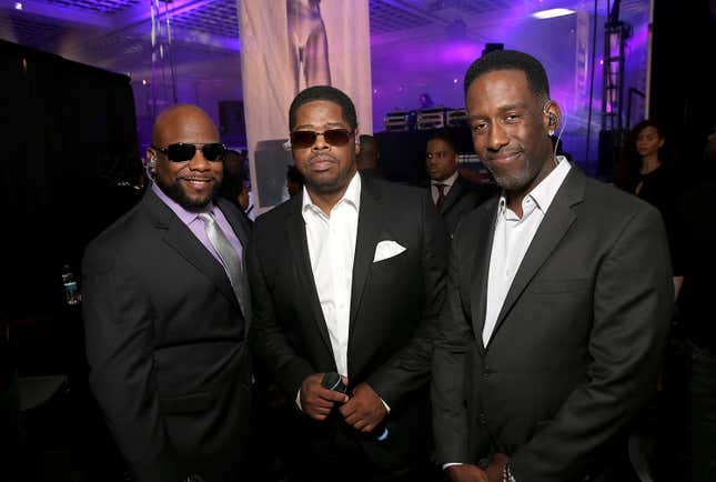 PASADENA, CA - FEBRUARY 05: (L-R) Singers Wanya Morris, Nathan Morris and Shawn Stockman of Boyz II Men attend the 47th NAACP Image Awards Presented By TV One After Party at the Pasadena Civic Auditorium on February 5, 2016 in Pasadena, California. (Photo by Jesse Grant/Getty Images for NAACP Image Awards)