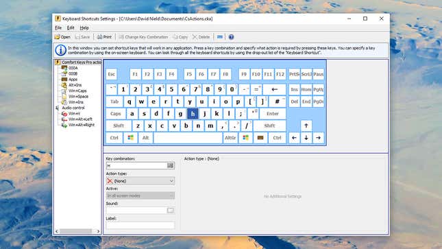 create keyboard shortcuts custom Comfort Keys Pro gives you a whole host of options.