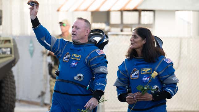 A photo of astronauts Butch Wilmore and Suni Williams.  