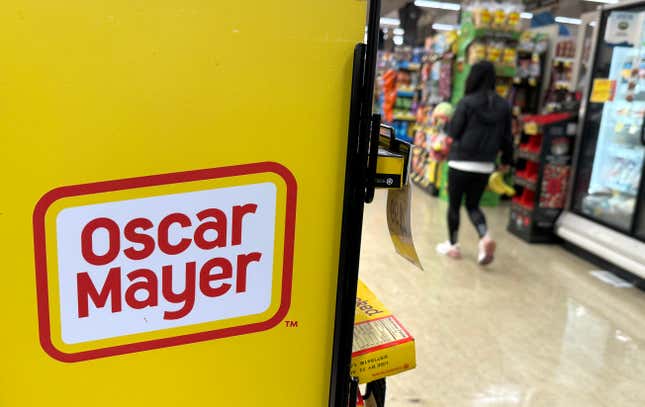 An Oscar Mayer logo at a grocery store in San Rafael, California.