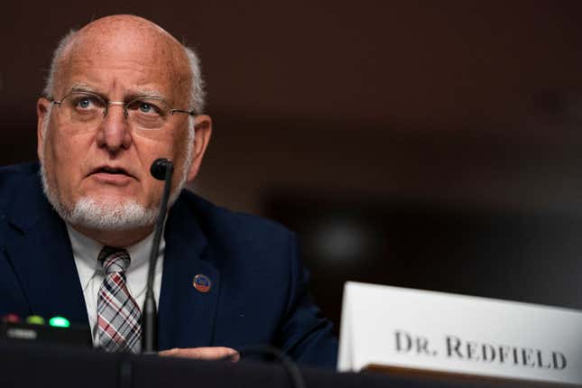 Centers for Disease Control and Prevention (CDC) Commissioner Robert Redfield testifies at a hearing of the Senate Health, Education, Labor, and Pensions Committee on September 23, 2020, in Washington, DC. 