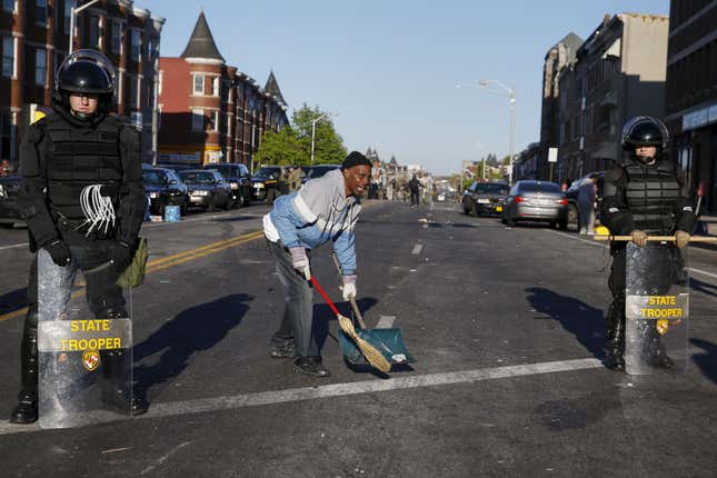 Cleaning Pennsylvania Avenue.