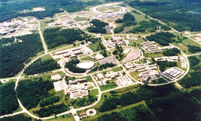 aerial view of Argonne National Laboratory surrounded by trees