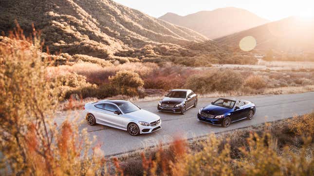 A photo of the Mercedes-Benz C-Class range of sedans. 