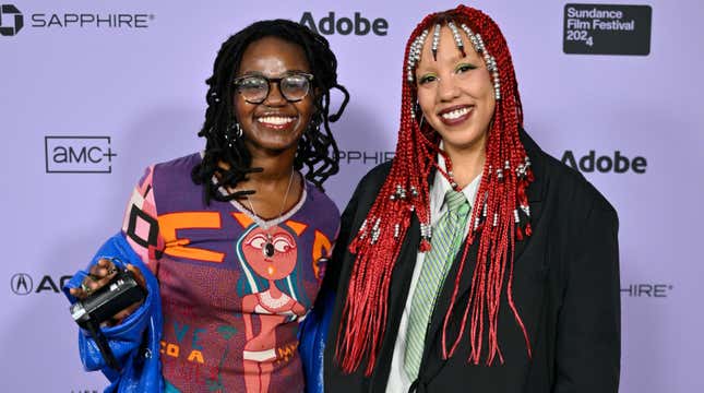 Olivia McKayla Ross, left and Jazmin Renee Jones attending the World Premiere of Seeking Mavis Beacon by Jazmin Renee Jones, an official selection of the NEXT Program at the 2024 Sundance Film Festival.