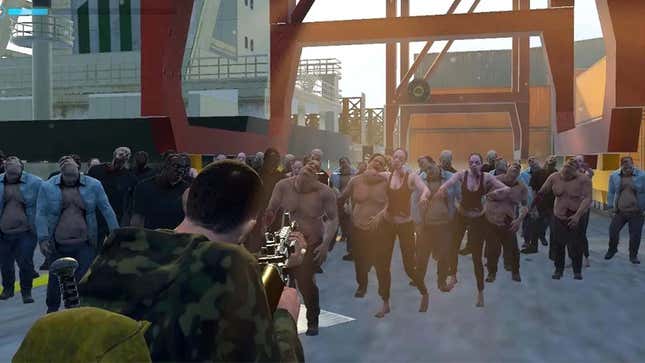 A screenshot shows the main character from Last Hope fighting zombies. 