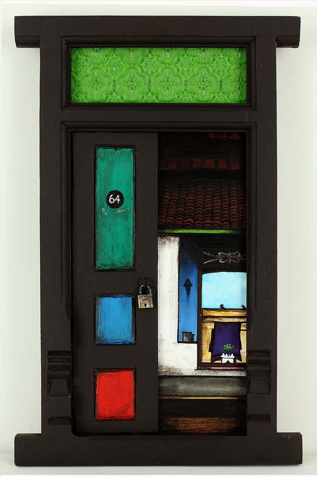 Santhanakrishnan-door-painting-India