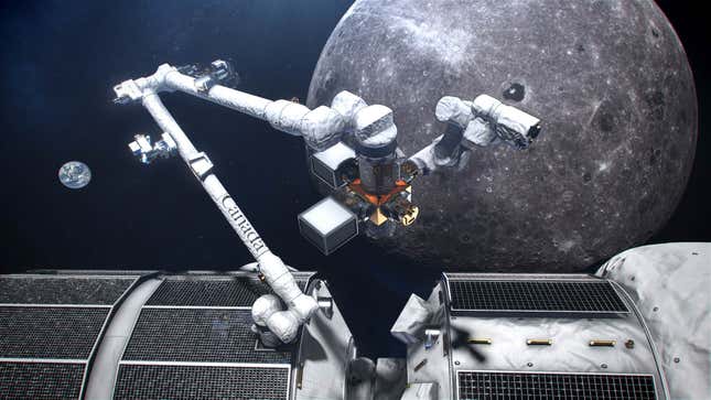 Conceptual image showing the Canadian Space Agency’s Canadarm3. 