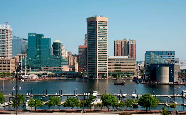 Skyline von Baltimore, Maryland Inner Harbor.