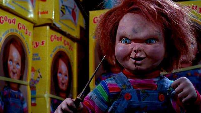 Chucky scarring people in Child's Play