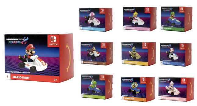 All ten Mario Kart Happy Meal boxes