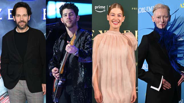 (L-R): Paul Rudd, Nick Jonas, Rosamund Pike, Tilda Swinton