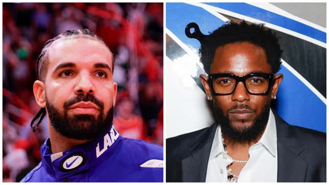 Drake, left; Kendrick Lamar.