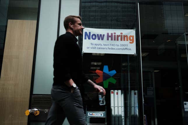  People walk through Manhattan on March 31, 2022, in New York City. New York City Mayor Eric Adams has said that remote work is hurting the city’s economy, which depends on workers patronizing restaurants and other businesses.