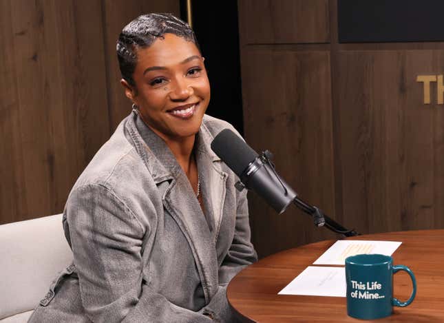 Tiffany Haddish appears on SiriusXM’s ‘This Life of Mine with James Corden’ at SiriusXM Studios on April 09, 2024 in Los Angeles, California.