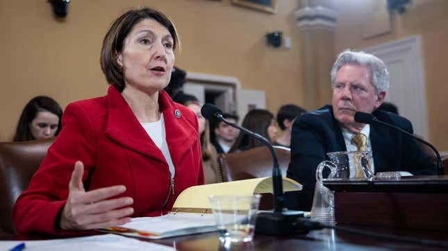 Co-sponsors of the bill, Rep. Cathy McMorris Rodgers (R-Wash.) and Rep. Frank Pallone (D-N.J.) at the U.S. Capitol on Feb. 5, 2024.
