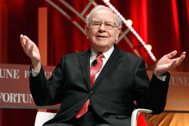 Warren Buffett speaks during Fortune’s Most Powerful Women Summit in Washington, DC. 