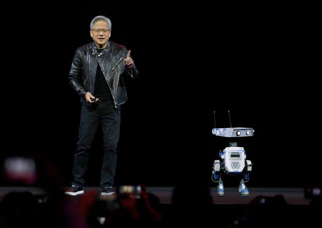 Image for article titled Nvidia isn’t just building AI chips. It's building an AI-powered world