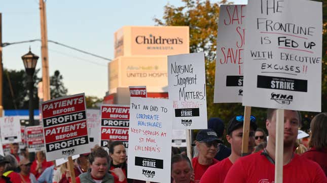 Nurses at Children’s Minnesota and United Hospital in St. Paul are among some 15,000 nurses at 16 hospitals who walked off the job this week.