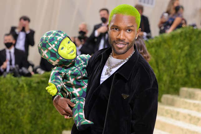 Frank Ocean attends The 2021 Met Gala Celebrating In America: A Lexicon Of Fashion at Metropolitan Museum of Art on September 13, 2021 in New York City. 