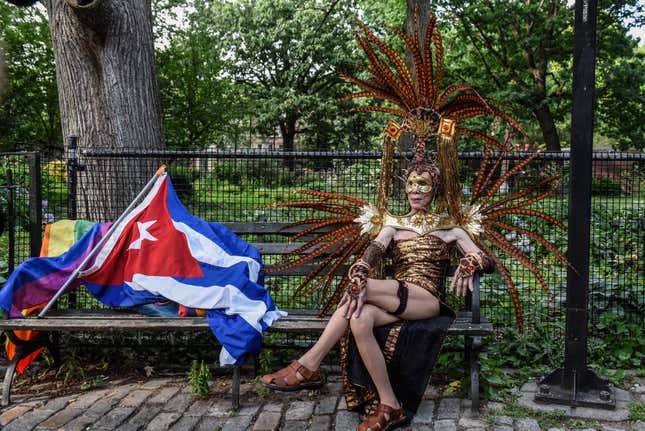 Image for article titled New York City's Drag March Brought the Glamour, Glitter, Feathers, and Leather