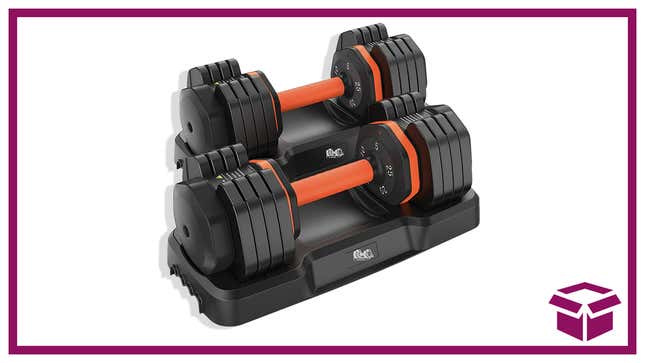 Image for article titled Say Goodbye To Gym Subscriptions With This Adjustable Dumbbell Set, Now 60% Off