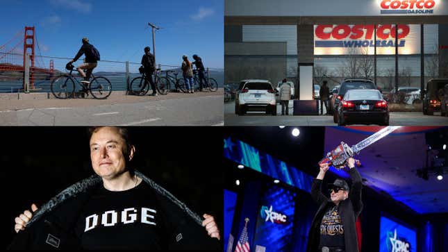 Image for article titled Tourism's perfect storm, Walmart and Costco's gas stations, and Musk leaves DOGE: Business news roundup