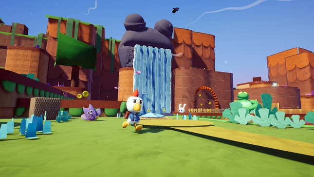 The protagonist of Paperklay runs across a world made of paper and cardboard.