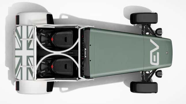 A top down image of the Caterham Seven EV concept.