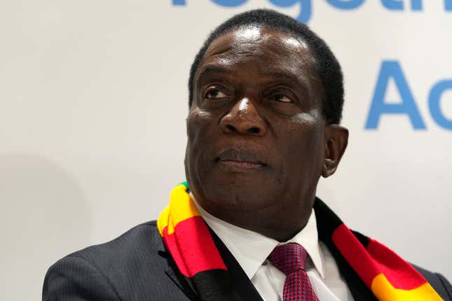 FILE - Zimbabwe&#39;s President Emmerson Mnangagwa attends a session at the Africa Pavilion at the COP27 U.N. Climate Summit, Nov. 7, 2022, in Sharm el-Sheikh, Egypt. Zimbabwe’s Cabinet has agreed to back a move in Parliament to abolish the death penalty, a punishment that was last used in the southern African nation nearly 20 years ago. Mnangagwa, who won reelection for a second term in Aug, 2023, has repeatedly expressed his opposition to the death penalty, citing his own personal experience when he was sentenced to death in the 1960s for blowing up a train during Zimbabwe&#39;s independence war, when the country was called Rhodesia and under white minority rule. (AP Photo/Peter Dejong, File)