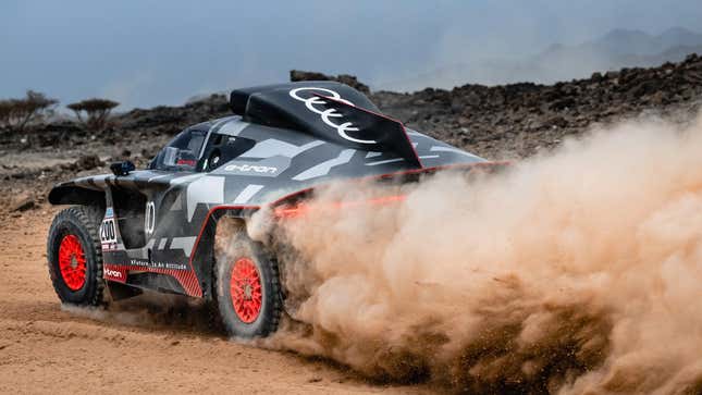 Image for article titled Carlos Sainz Thinks His Hybrid-Electric Audi Is At A Huge Dakar Disadvantage