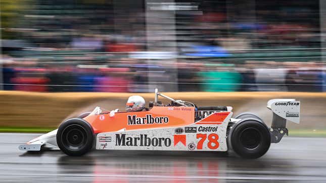 A photo of a Mclaren F1 car at the Goodwood Festival of Speed. 