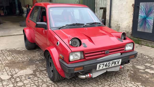 Image for article titled A Subaru Justy With A Twin-Turbo Toyota V8 Is The Perfect Car