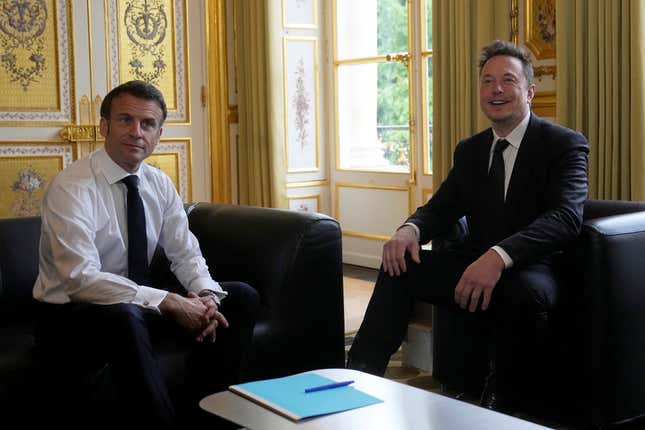 Emmanuel Macron et Elon Musk