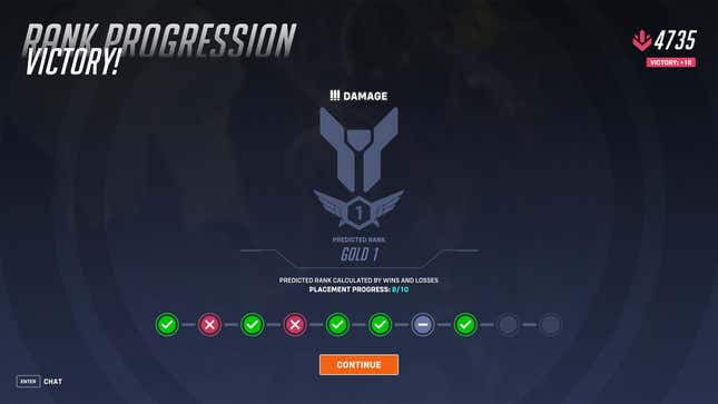 New Overwatch ranked progression screen shows the placement progress and wins and losses even more clearly. 