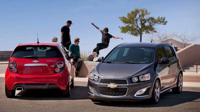 A photo of two Chevrolet RS cars. 