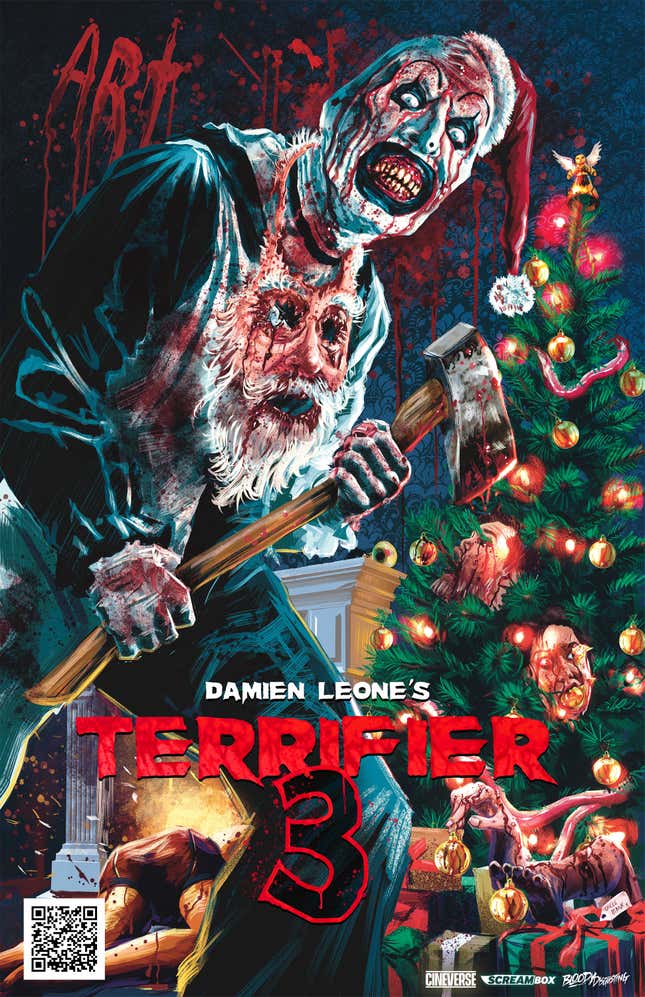 Image for short article entitled Art the Clown Wishes You a Very Gory Christmas in First Terrifier 3 Teaser