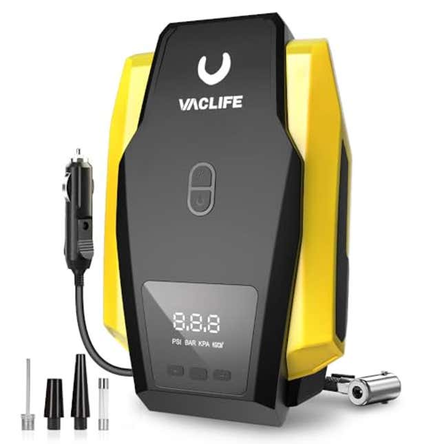 Image for article titled Efficient, Affordable VacLife Tire Inflator Portable Air Compressor, 18% Off