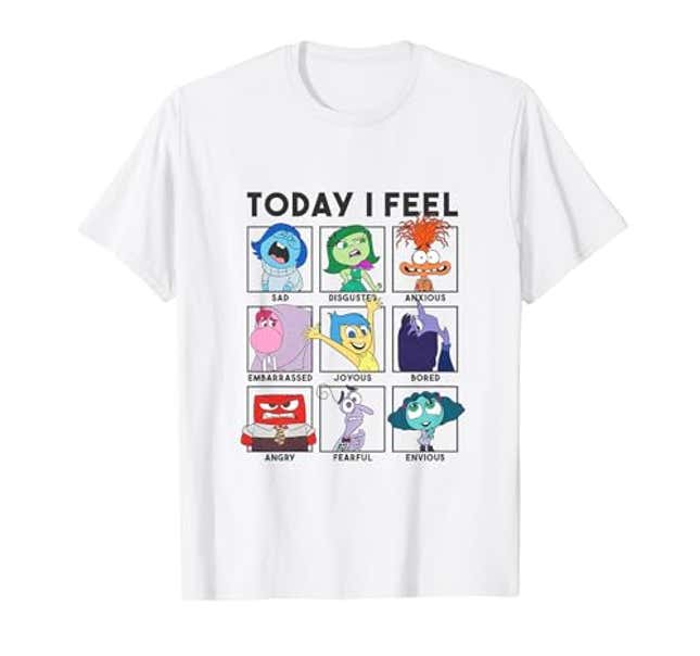 Image for article titled Disney Pixar Inside Out 2 Today I Feel... Vintage Panels T-Shirt, Now 15% Off