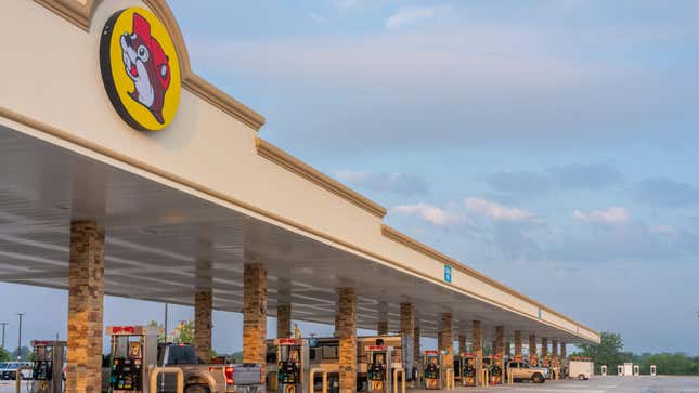 Gas pump stations at the Buc-ee's convenience on June 12, 2024 in Luling, Texas.