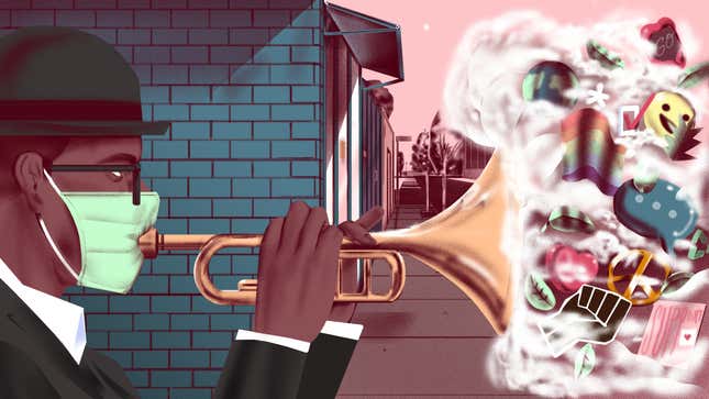 Illustration of a jazz trumpeter